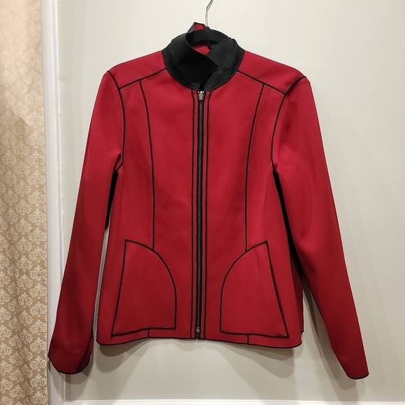 Yansi Fugel Red Black Reversible Jacket - sz M - Picture 9 of 11